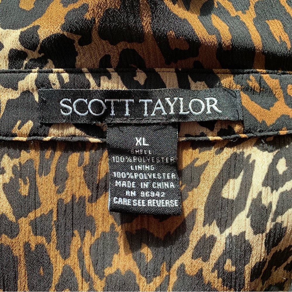 Scott Taylor Animal Print Ruffle Blouse - Picture 6 of 8